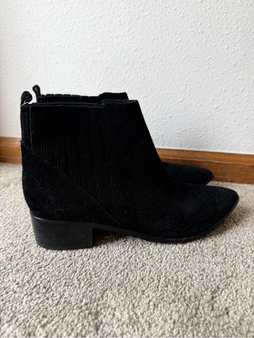 Marc Fisher Black Suede Chelsea Ankle Boots